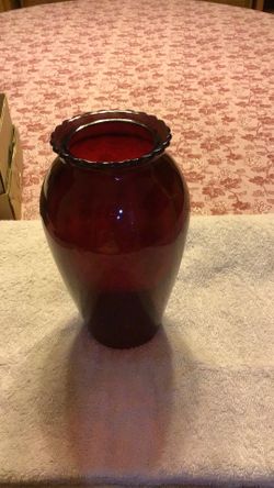 Ruby Red Glass Vase