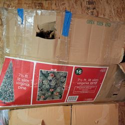 7.5 Foot Christmas Tree Pre-Lit Slim Virginia Pine