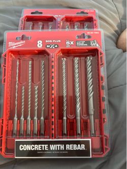 Milwaukee 8-Piece SDS Plus MX4 Carbide Drill Bit Set – New