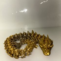 3D Printed Rose Dragon (GoldxSilver)