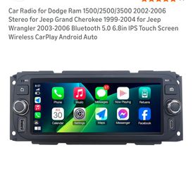 Car Radio for Dodge Ram 1500/2500/3-2006 Stereo for Jeep Grand Cherokee 1 for Jeep Wrangler 2003-2006 Bluetooth 5.0 6.8in IPS Touch Sc