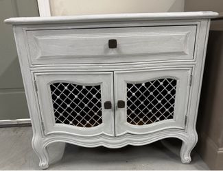 Henredon Side Table with cabinet in updated Coastal Finish