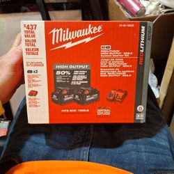2) Milwaukee - M18 High Output XC6.0 AmpHour Batteries w/ Charger (New In Box)