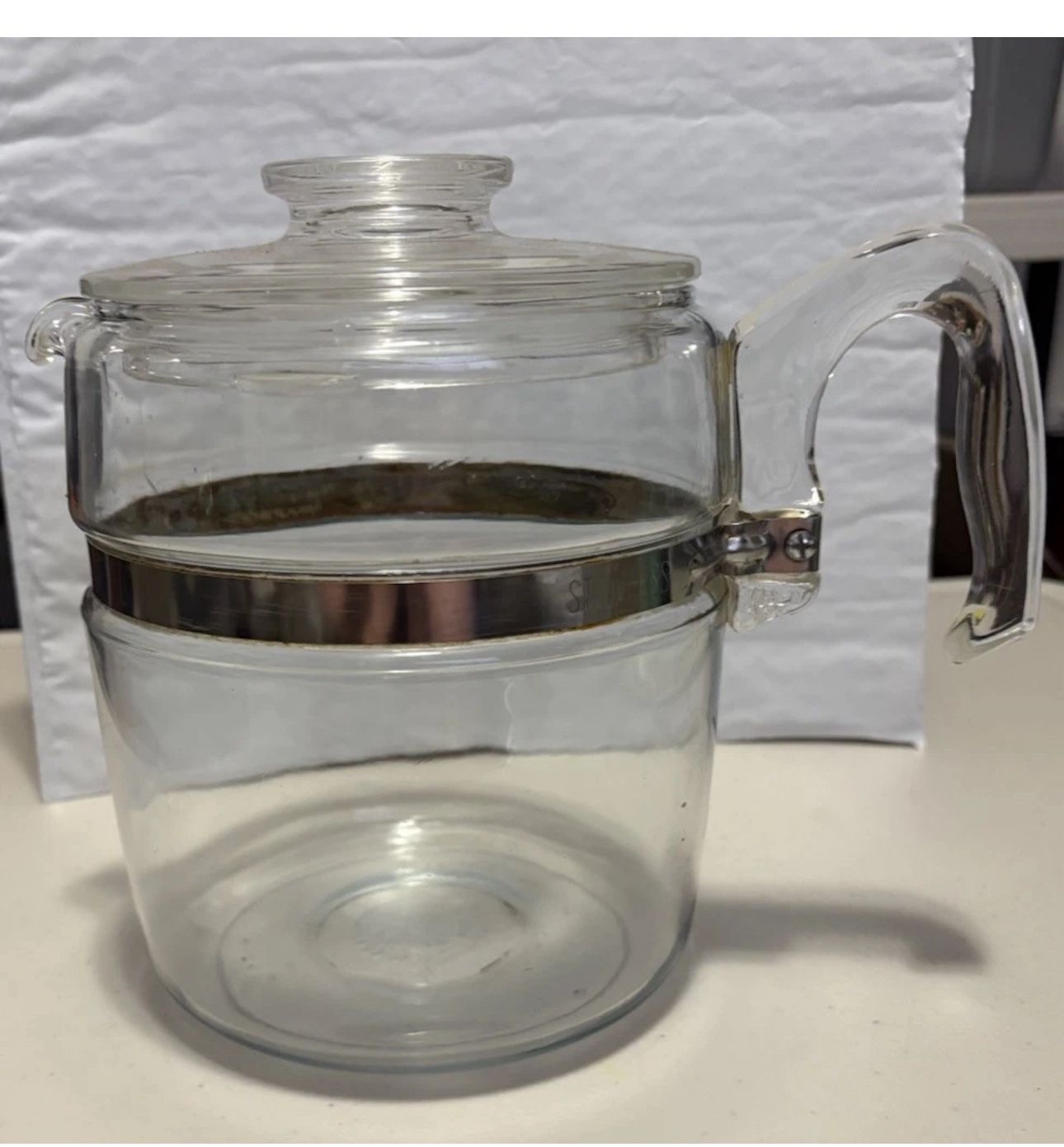 Vtg Pyrex Flameware Percolator 6-8 Cup Coffee Pot #7759 B Body & Lid Only