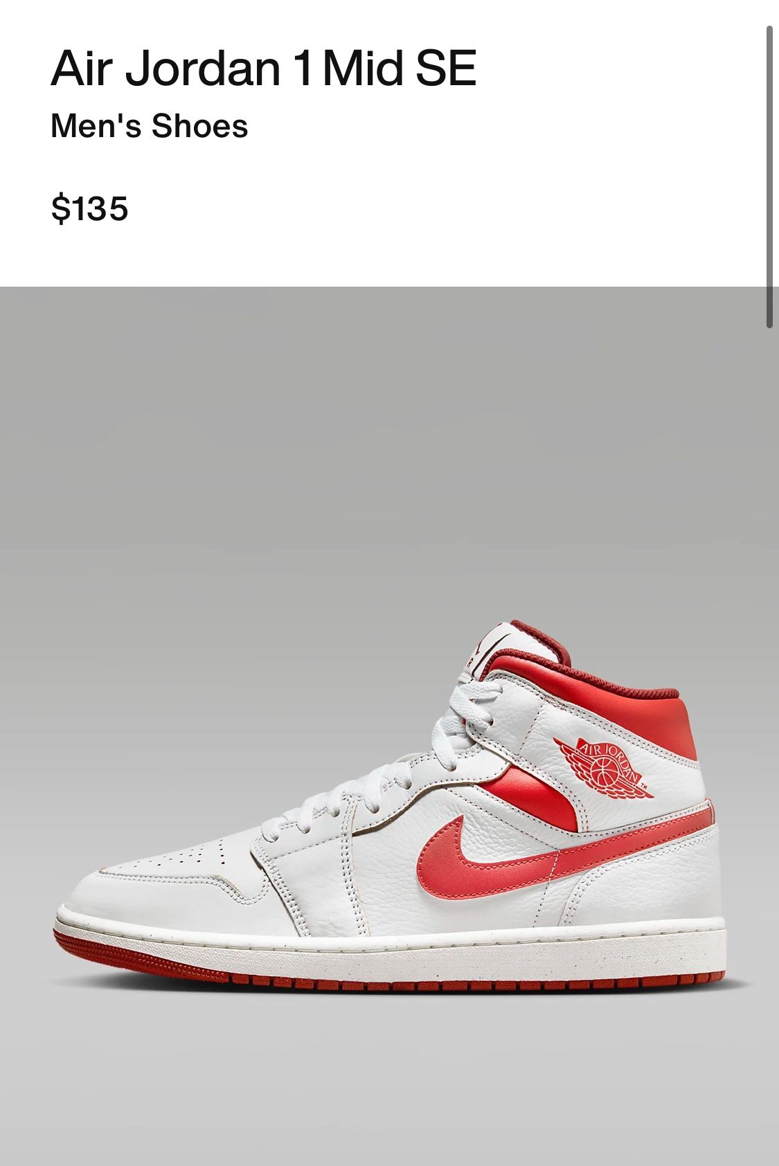 Jordan 1 Mid Dune White/Dune Red /sail/lobster