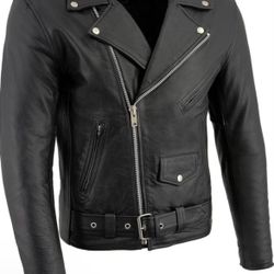 Mens Leather Motorcycle Jacket 