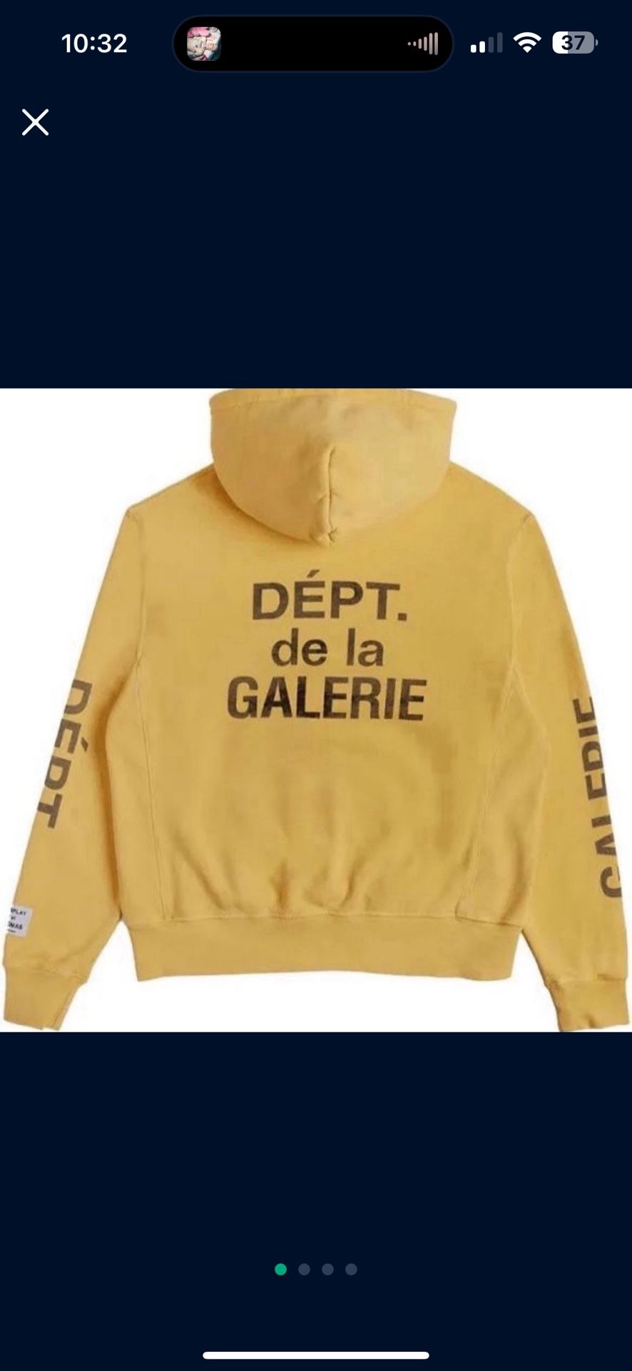 Gallery Dept. ART THAT KILLS Reversible Logo Hoodie Yellow