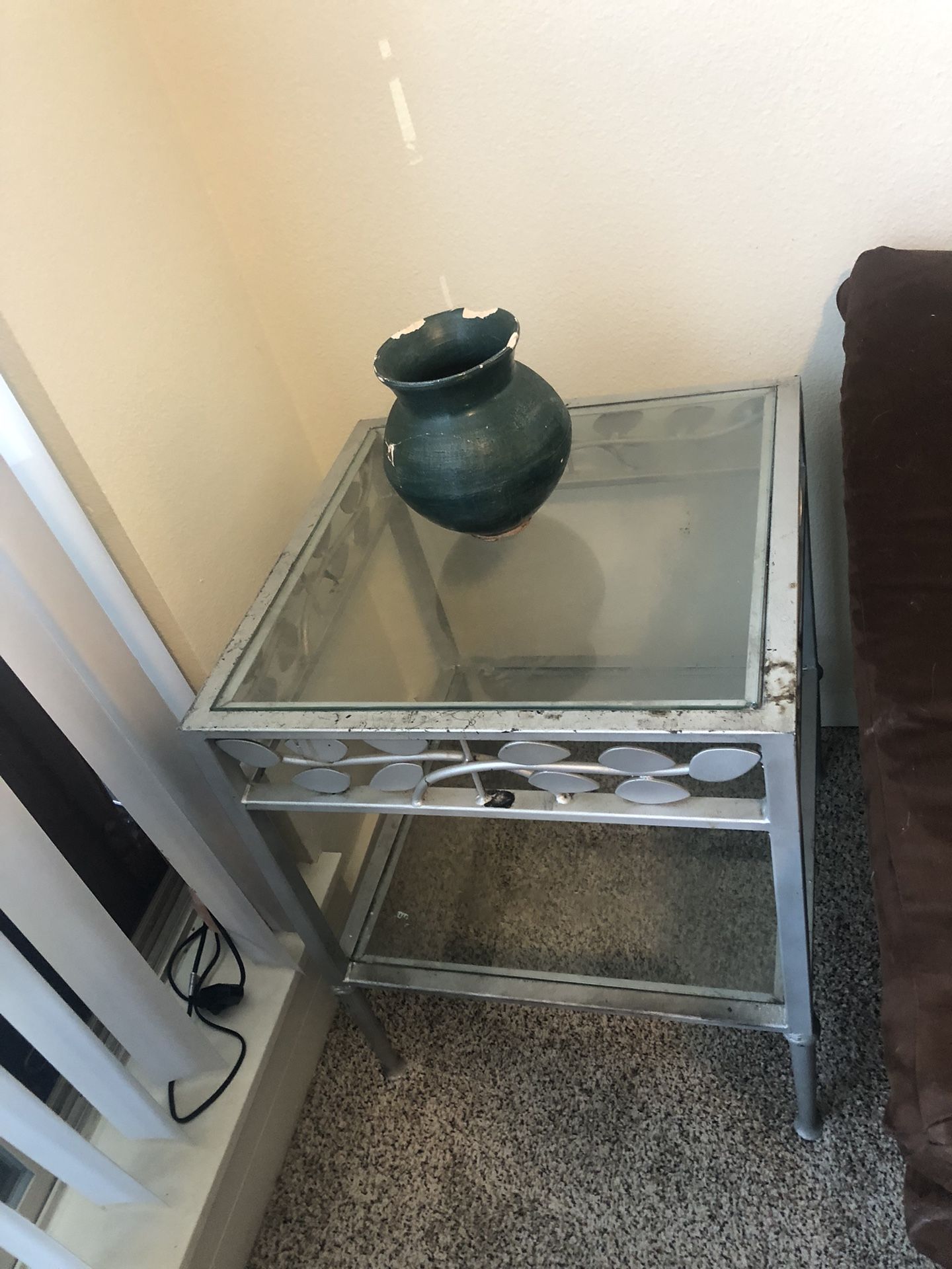 Glass Top End Table