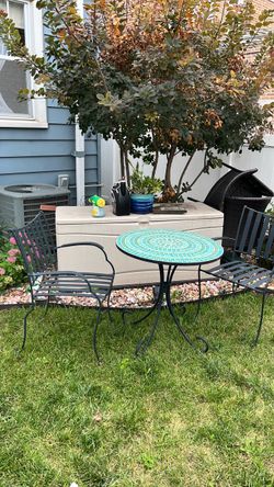 Outdoor Mosaic Bistro Table and Chairs Set
