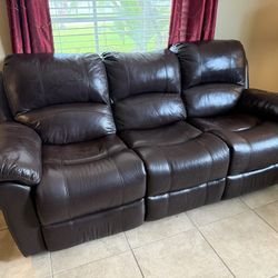 Brown Reclining Sofa