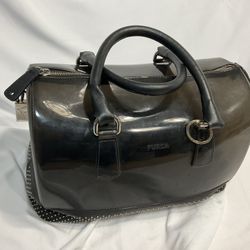 Fula Satchel PVC W Leather Studded Floor