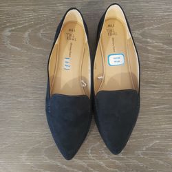 Women's Size 11W Time & Tru Black Slip On Shoes