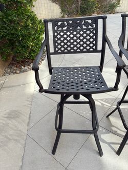 Cast Iron Outdoor Swivel Bar Chairs