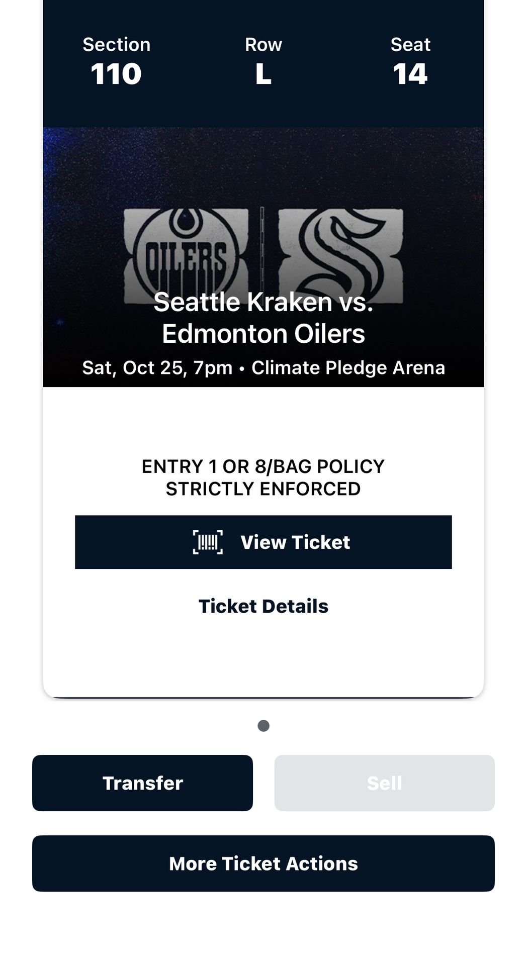 Seattle Kraken Vs Edmonton Oilers