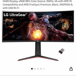 LG 34" Ultragear Curved Gaming Monitor