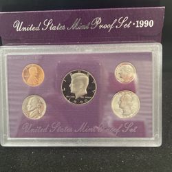 1990 S Gem Proof US Mint Set In OGP With COA