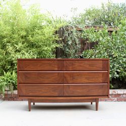 Mid Century Modern Walnut Dresser – Union Made (Fully Restored)