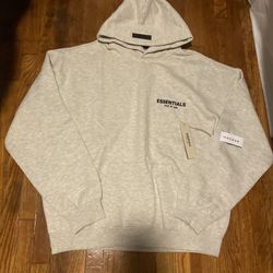 Essentials Hoodie Size L Light Oatmeal