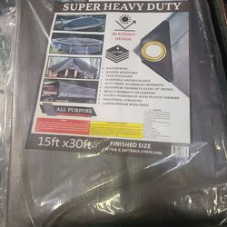 15ft × 30ft Super Heavy Duty Grey Tarp