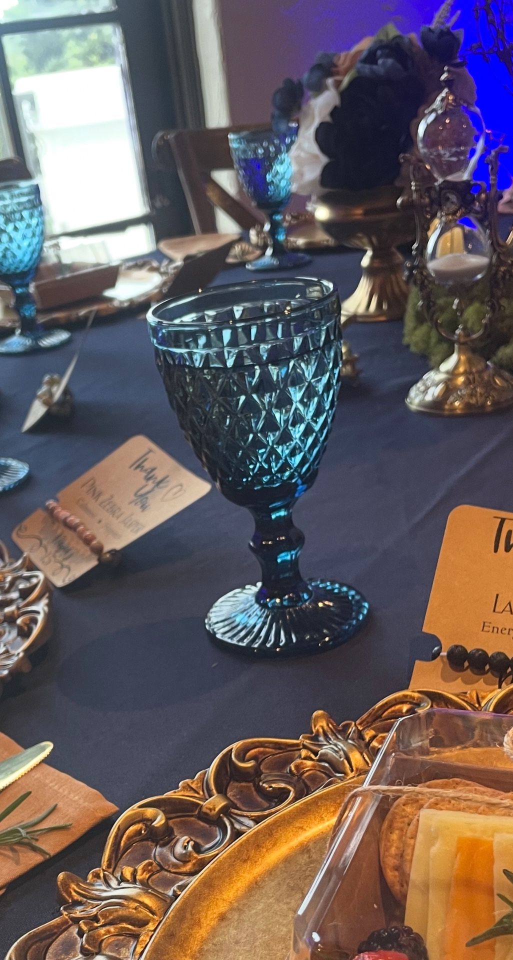 124 Blue Glass Goblets  In  Storage Boxes 