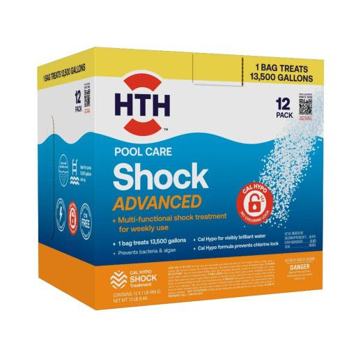 HTH Pool Care Shock Advanced for Swimming Pools, Granules (12 Pack)