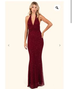 Beaded mesh Halter Neck Maxi Dress