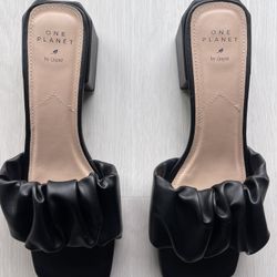 Stylish Leather Slides Size 8 | 2” Heel