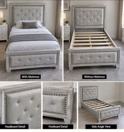 Twin bed with mattress