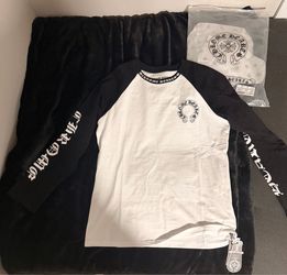 Chrome Hearts Men’s White/Black Long Sleeve Logo Graphic Tee L/XL