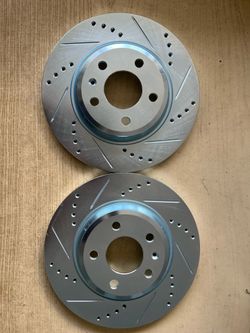 Audi A4 09-20 Rear Drill Slot Zinc Rotors Ceramic Brake Pads