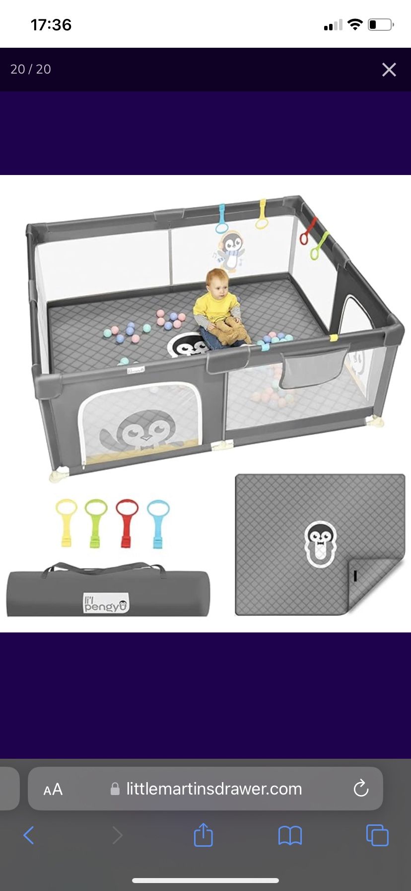 Li’l Pengyu Large Baby Play Pen