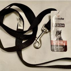 Petmate Nylon Dog Leash Lead 4’ft. long Black 5/8”in. W Metal Clip