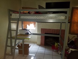 Wooden Ikea Bunk Bed w/Desk