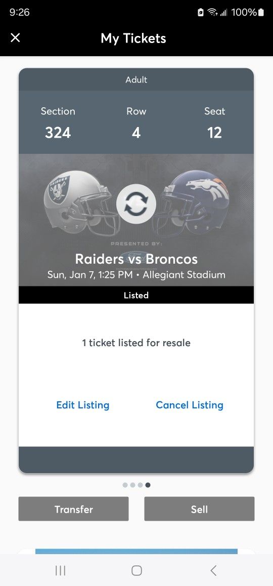 Raiders Vs Broncos Tickets 