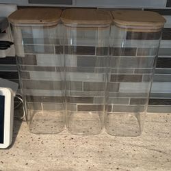  Three glass containers