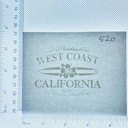 Iron On Heat Transfer  Good For T-shirts Sweaters Jackets T Shirt Design Size Is About 3x3  West Coast California #520