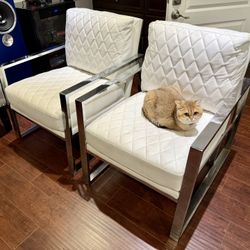 White Leather Chairs