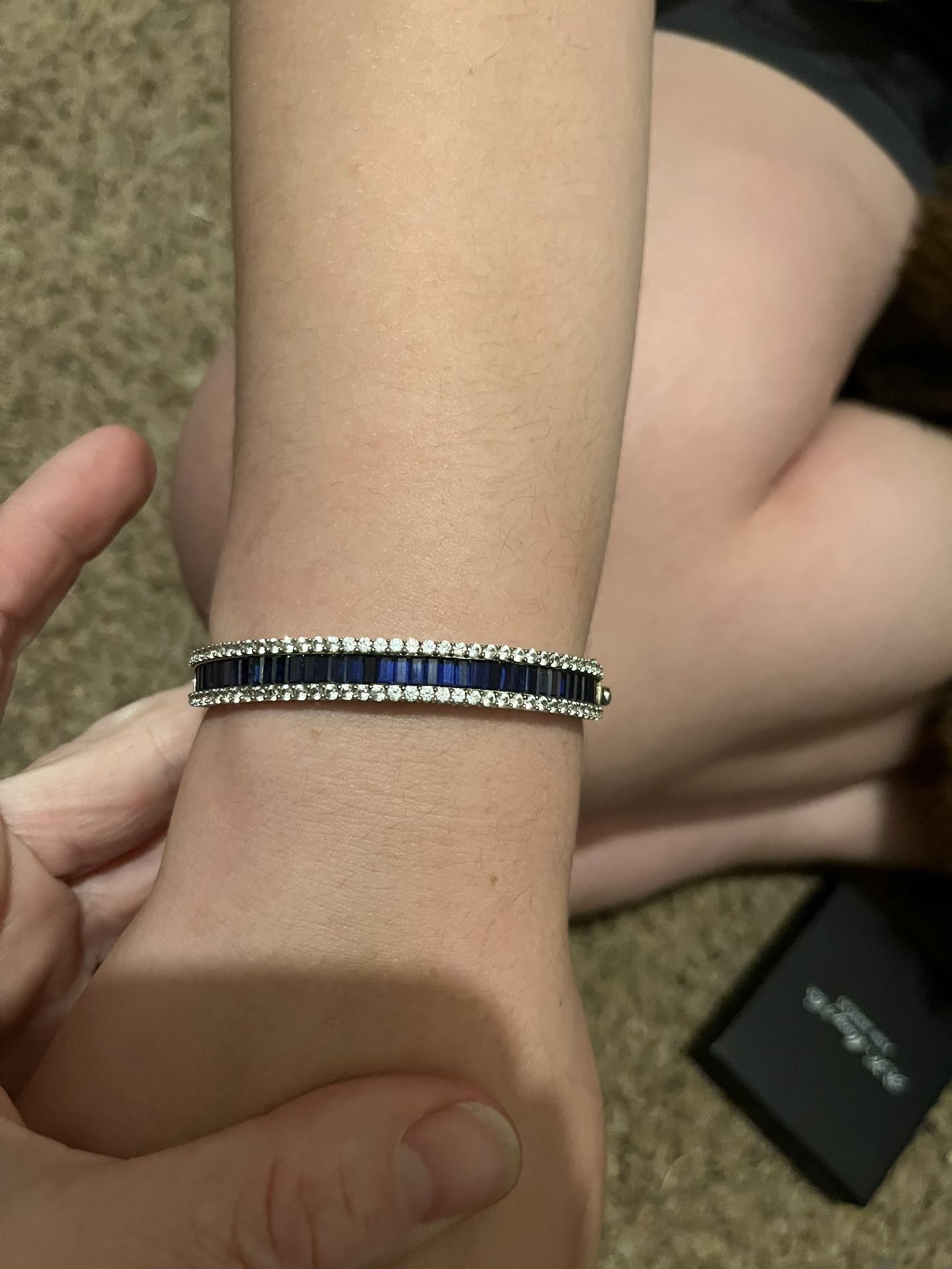 Silver And Sapphire Bracelet