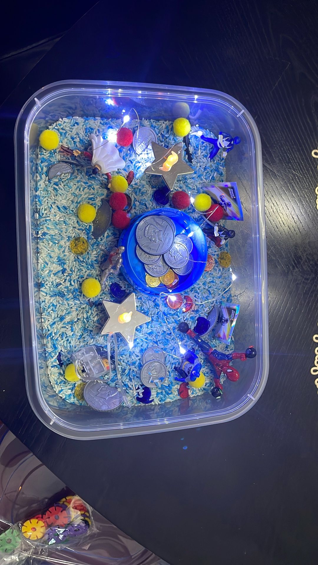 Super Hero Sensory Rice Bin