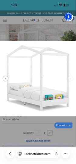 Girls Canopy Bed - Delta Children’s Poppy House Twin Bed