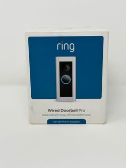 Ring Wired Doorbell Pro Smart Video Doorbell 3D Motion Detection White