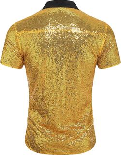 Men's Sequin Dress Shirt 70s Disco Costume Sparkle Party Short Sleeve Button Down Shirts Size Large for Sale in Los Angeles, CA - OfferUp Men's Sequin Dress Shirt 70s Disco Costume Sparkle Party Short Sleeve Button Down Shirts Size Large for Sale in Los Angeles, CA - OfferUp
