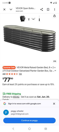 Vevor 8 ft x 2 ft x 2 ft raised garden bed