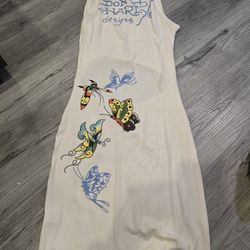 Ed Hardy Butterflies cut out tank dress