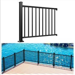 Egadis1 Pack 36 in x 4 ft Modular Aluminum Porch and Deck Railing Kit