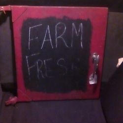 ANTIQUE METAL CHALKBOARD 