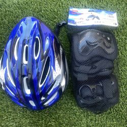 Child safety helmet + 6-piece child safety protective gear set