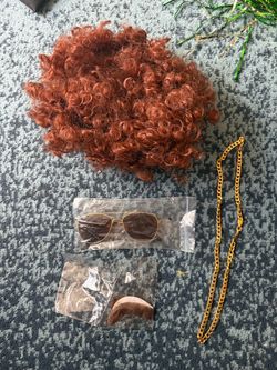 Afro Wig Costume Set with Accessories
