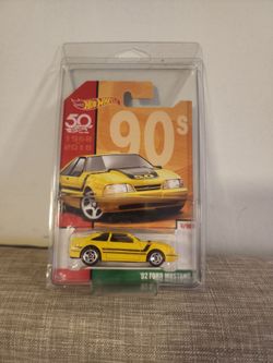 Hot Wheels 50th Anniversary 90s 92 Ford Mustang In Protection Case