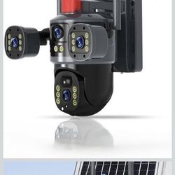 Triple-Lens Solar 360° Dome Camera : The Triple-Lens  Solar 360° Dome Camera Harnesses Sunlight Via Its  High-Efficiency Panel, Ensuring Uninterrupted